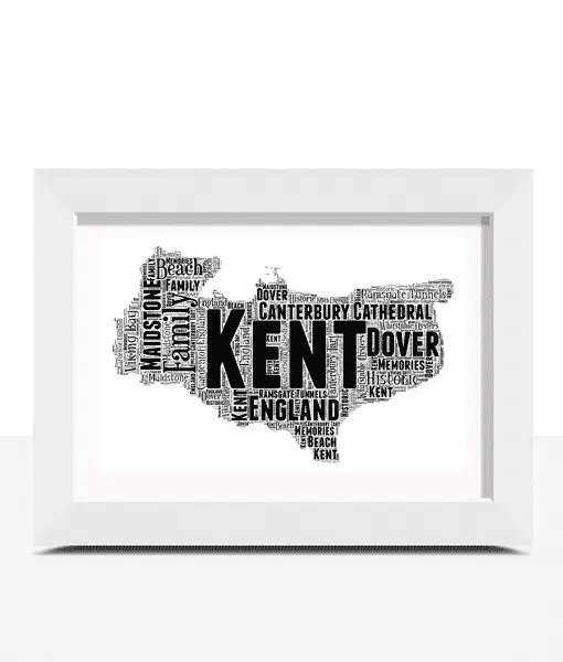 Personalised Kent Word Art Map Maps