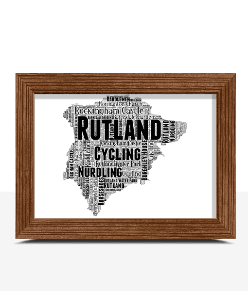 Personalised Rutland Word Art Map Maps