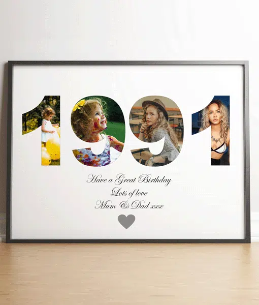 ANY Year – Personalised Photo Collage Frame Anniversary Gifts