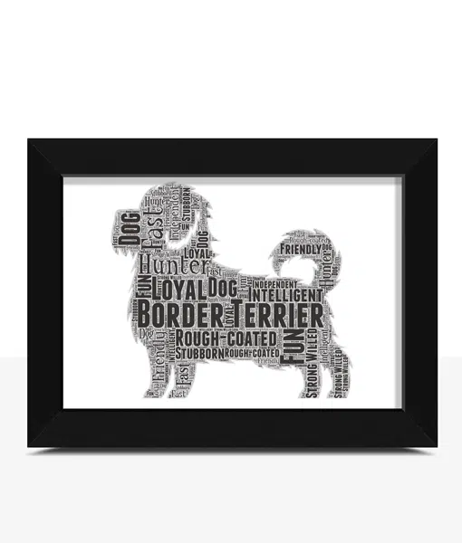 Personalised Border Terrier Dog – Word Art Animal Prints