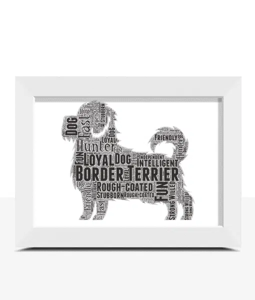 Personalised Border Terrier Dog – Word Art Animal Prints