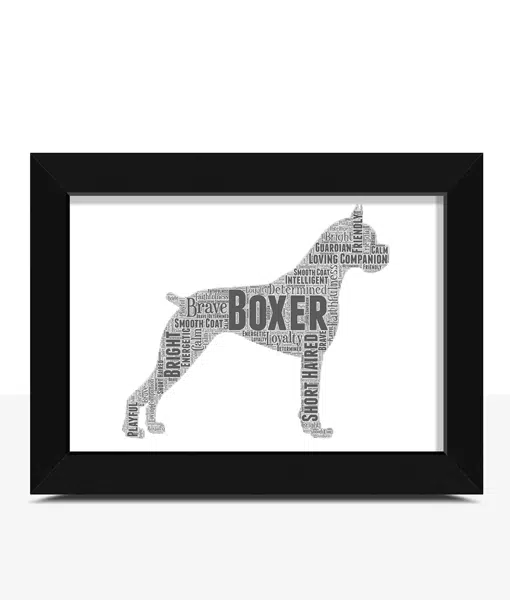 Personalised Boxer Dog – Word Art Animal Prints