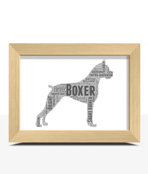 Personalised Boxer Dog – Word Art Animal Prints