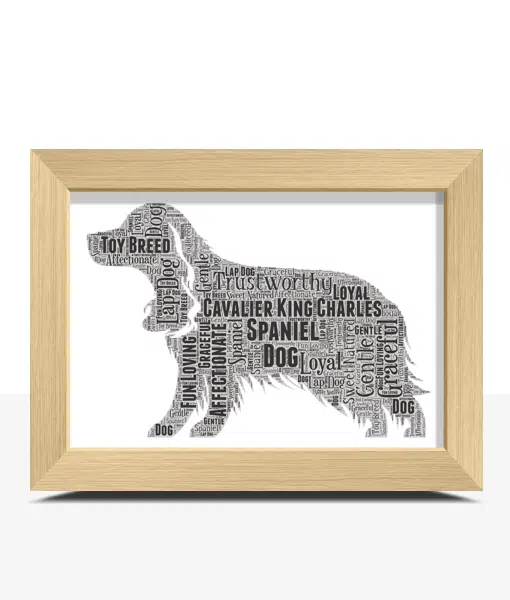 Personalised Cavalier King Charles Spaniel Dog – Word Art Animal Prints