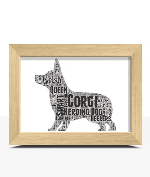 Personalised Corgi Dog – Word Art Animal Prints