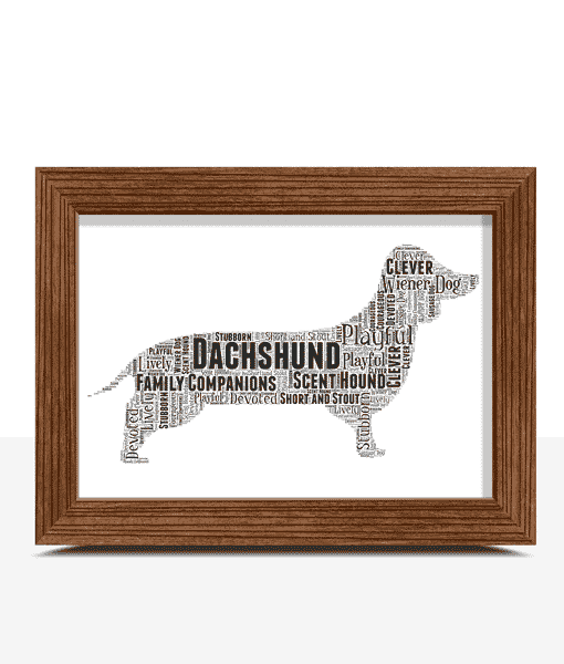Personalised Dachshund – Sausage Dog – Word Art Animal Prints