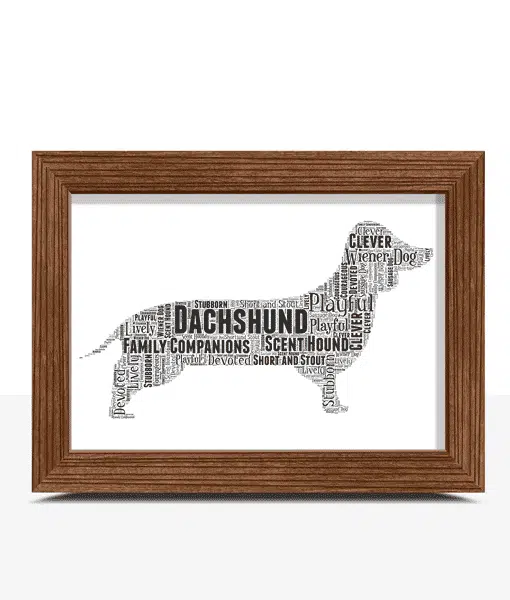 Personalised Dachshund – Sausage Dog – Word Art Animal Prints