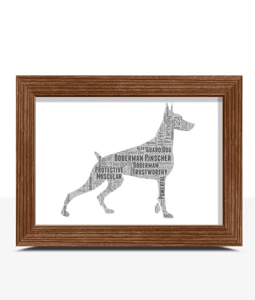 Personalised Doberman Dog – Word Art Animal Prints