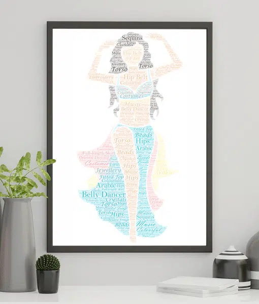 Female Belly Dancer – Personalised Word Art Gift Dance Gifts