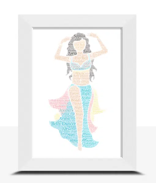 Female Belly Dancer – Personalised Word Art Gift Dance Gifts
