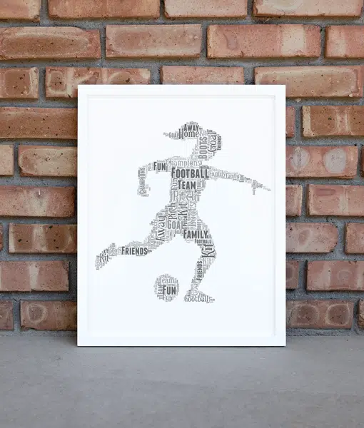 Female Football Player Gift – Personalised Word Art Print Football Gifts