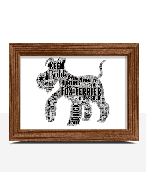 Personalised Fox Terrier Dog – Word Art Animal Prints