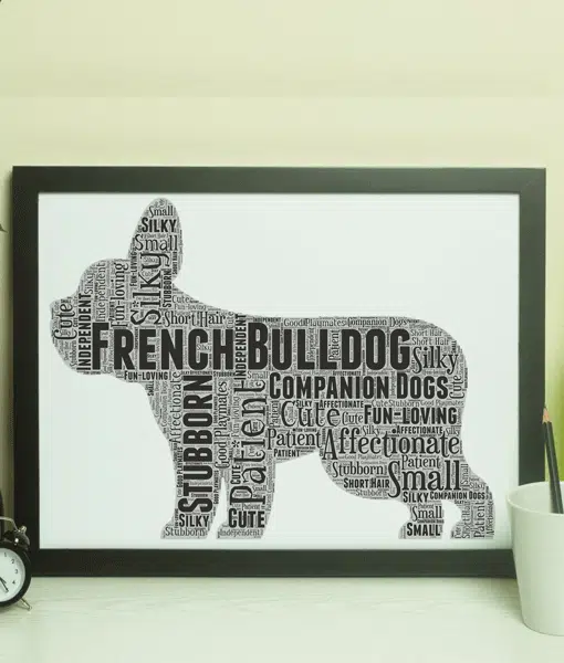 Personalised French Bulldog – Word Art Animal Prints