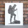 Male Hiker – Walker – Rambler – Personalised Word Art Gift Sport Gifts