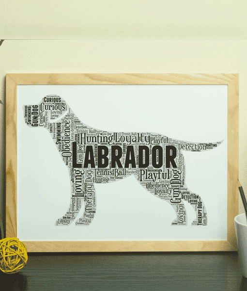 Personalised Labrador  Dog pet  word art picture 