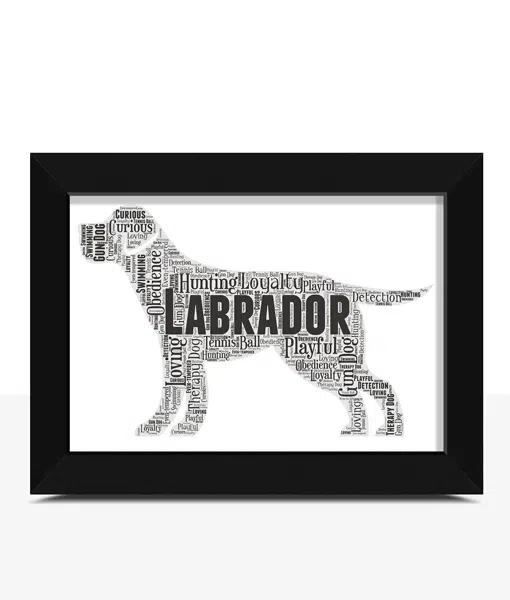 Personalised Labrador Dog Word Art Picture Print Animal Prints