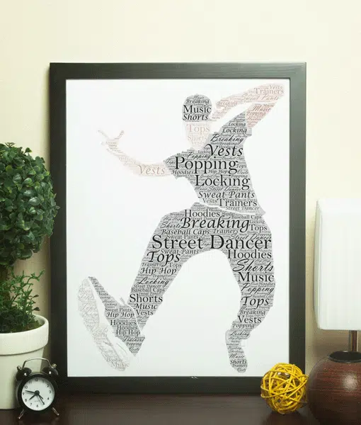 Male Street Dancer – Personalised Word Art Gift Dance Gifts