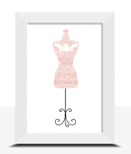 Mannequin Word Art – Personalised Dressmaker Gift