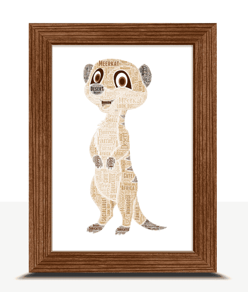 Personalised Meerkat Word Art Picture Print Animal Prints