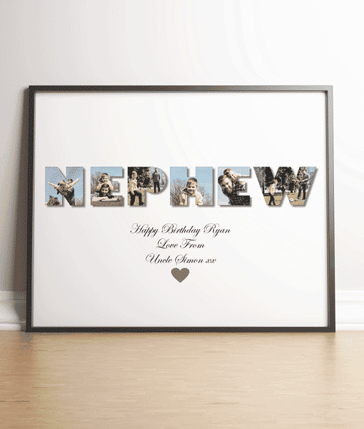 NEPHEW – Personalised Photo Picture Frame Gift Gifts For Him