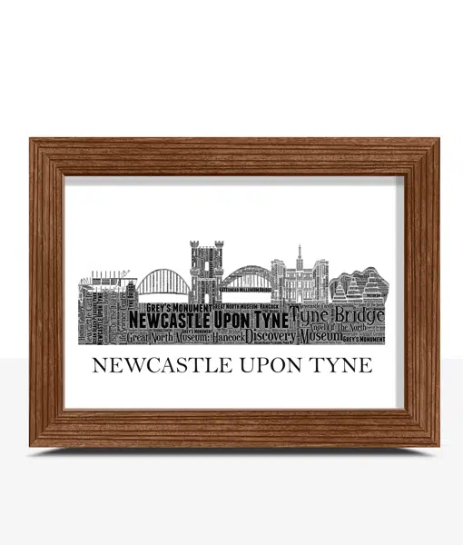 Personalised Newcastle upon Tyne Skyline Word Art City Skyline Prints