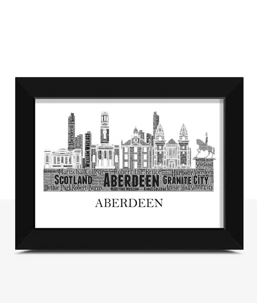 Personalised Aberdeen Skyline Word Art City Skyline Prints