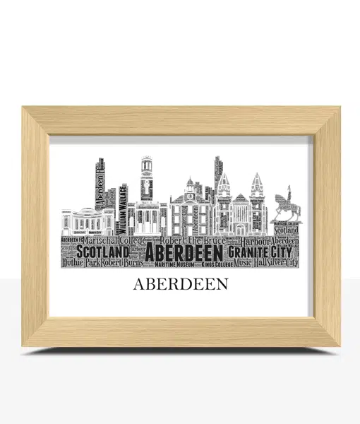 Personalised Aberdeen Skyline Word Art City Skyline Prints