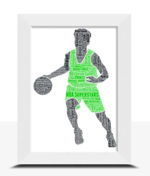 Personalised Basketball Player Word Art Gift Sport Gifts