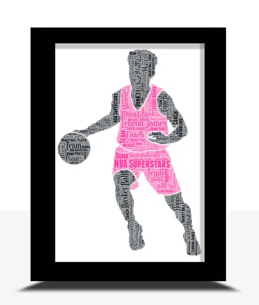 Personalised Basketball Player Word Art Gift Sport Gifts