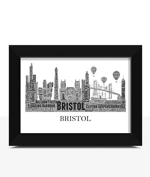 Personalised Bristol Skyline Word Art City Skyline Prints