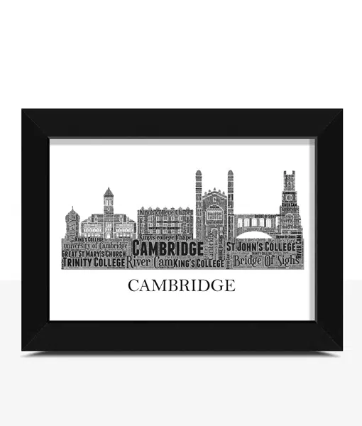Personalised Cambridge Skyline Word Art City Skyline Prints