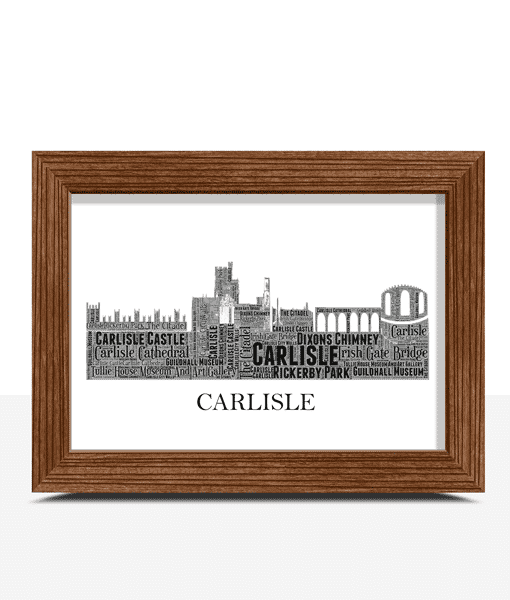 Personalised Carlisle Skyline Word Art City Skyline Prints