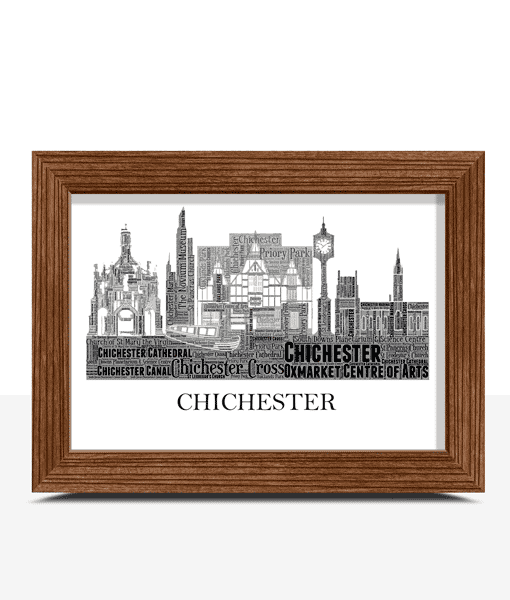 Personalised Chichester Skyline Word Art City Skyline Prints