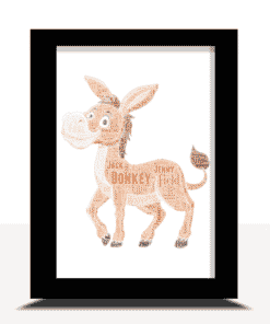 Personalised  Donkey word art  Typography picture 
