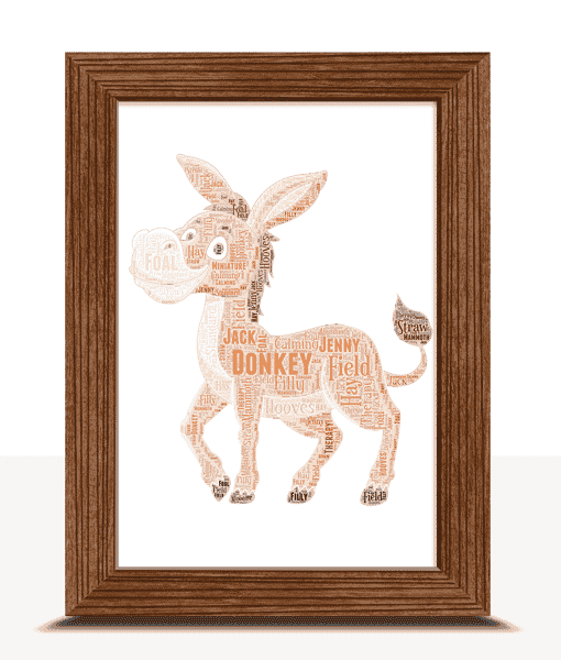 Personalised Donkey Word Art Print Animal Prints