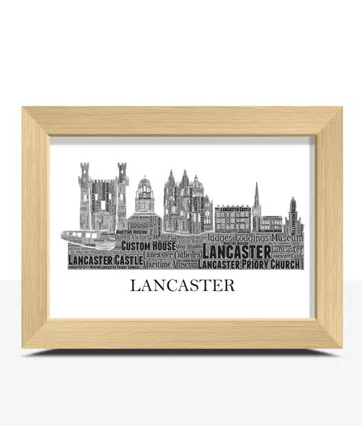 Personalised Lancaster Skyline Word Art City Skyline Prints