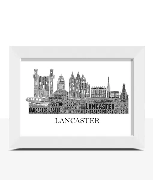 Personalised Lancaster Skyline Word Art City Skyline Prints