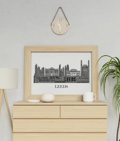 Personalised Leeds Skyline Word Art City Skyline Prints