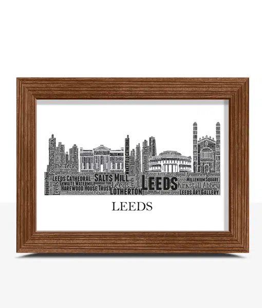 Personalised Leeds Skyline Word Art City Skyline Prints