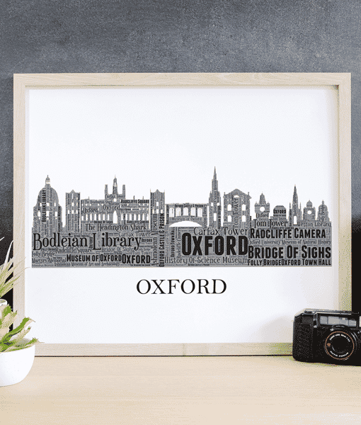 Personalised Oxford Skyline Word Art City Skyline Prints