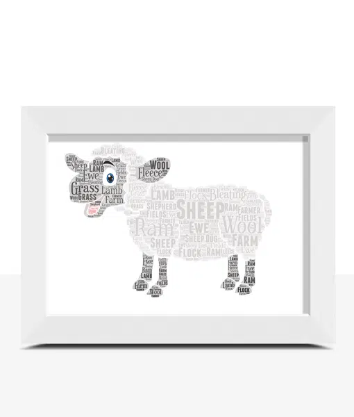 Personalised Sheep Word Art Print Animal Prints