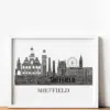 Personalised Sheffield Skyline Word Art Picture Gift City Skyline Prints