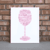 Personalised Wine Glass Word Art Print – Wine Lover Gift Food And Drink