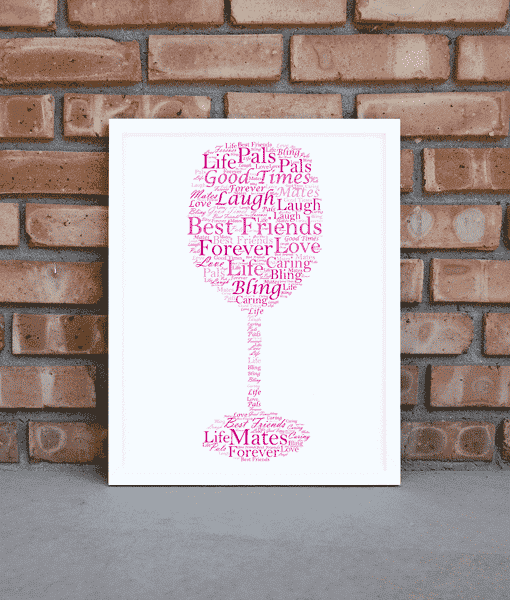 Personalised Wine Glass Word Art Print Food And Drink