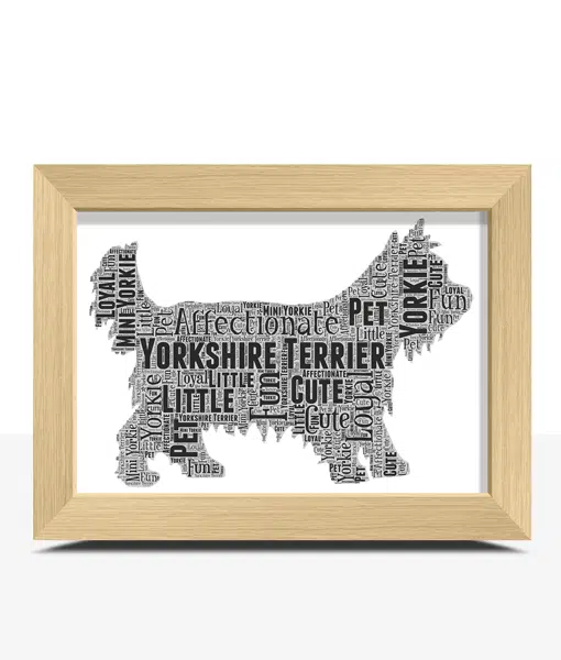 Personalised Yorkshire Terrier Dog – Yorkie Word Art Animal Prints