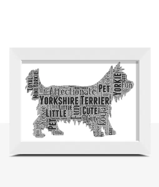 Personalised Yorkshire Terrier Dog – Yorkie Word Art Animal Prints