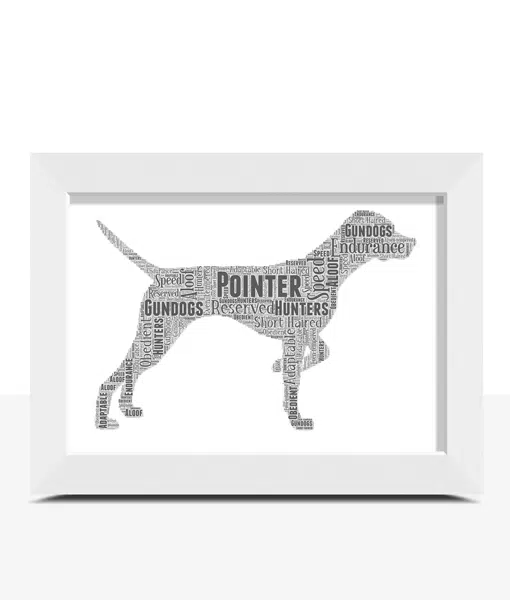 Personalised English Pointer Dog – Word Art Picture Animal Prints