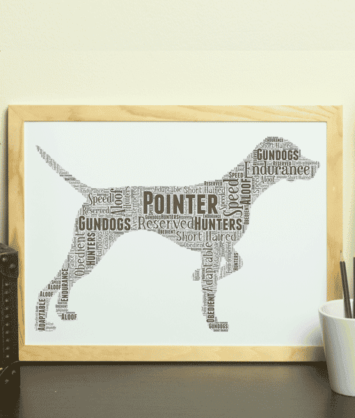 Personalised English Pointer Dog – Word Art Picture Animal Prints