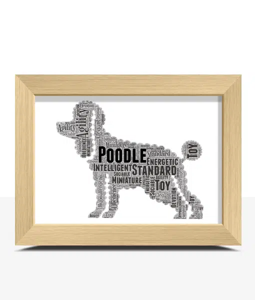 Personalised Poodle Dog – Word Art Animal Prints