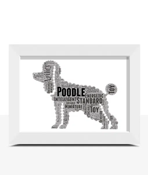 Personalised Poodle Dog – Word Art Animal Prints